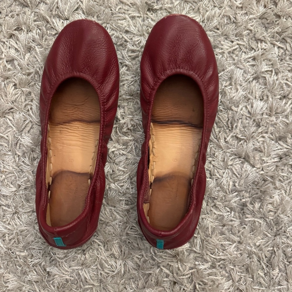 Tieks Burgundy Leather Ballet Flats